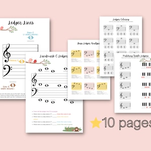 Intro to Ledger Lines | Worksheets - Etsy