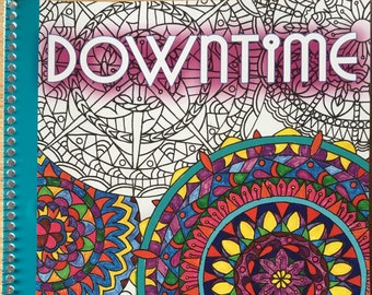 Downtime adult coloring book, abstract coloring book, relaxing, stress relief