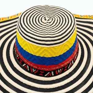 Colombiansk Vueltiao-hatt, slitstarkt festtillbehör i syntetfiber bild 5