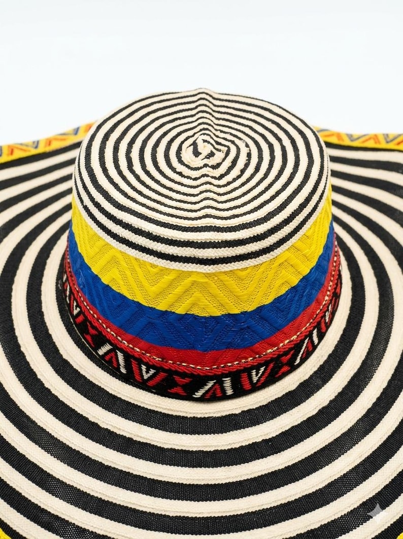 Colombiansk Vueltiao-hatt, slitstarkt festtillbehör i syntetfiber bild 5