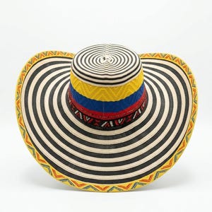 Colombiansk Vueltiao-hatt, slitstarkt festtillbehör i syntetfiber Tricolor hat