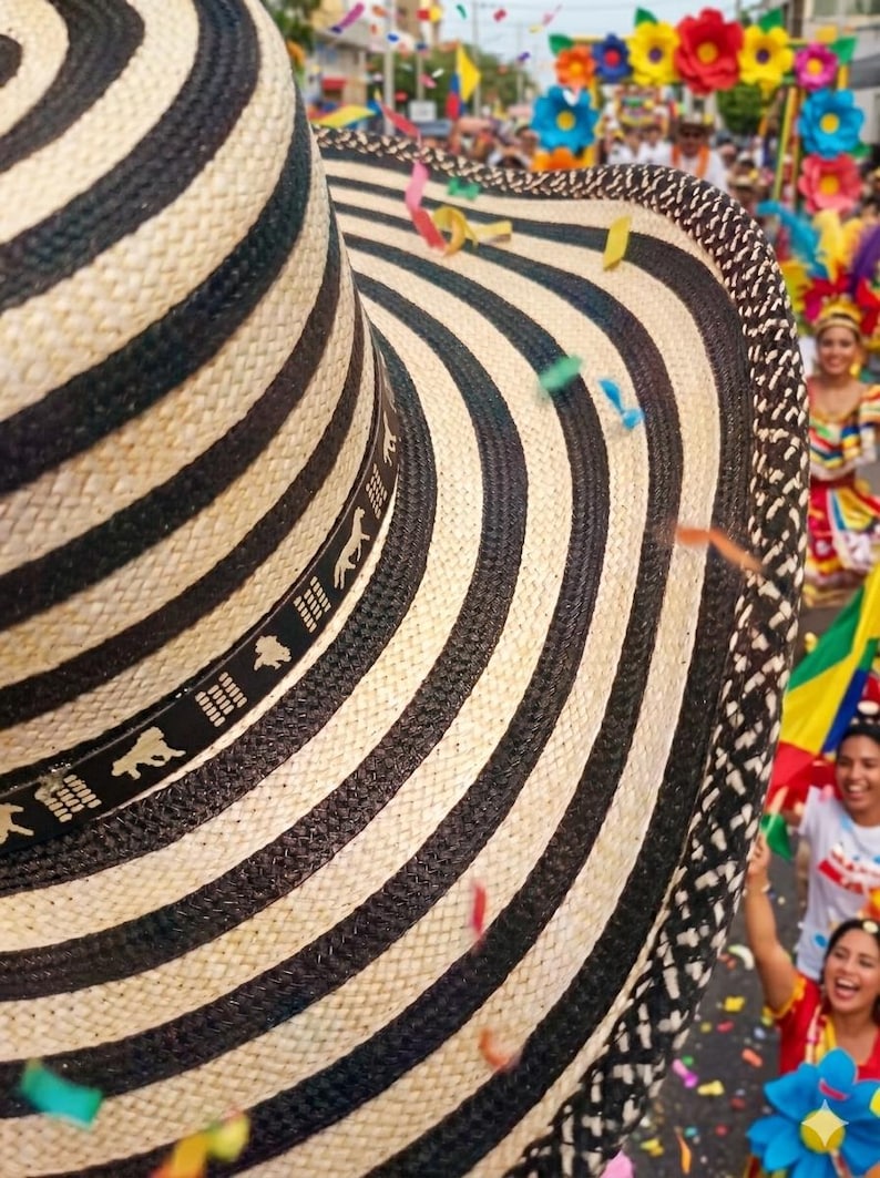 Colombiansk Vueltiao-hatt, slitstarkt festtillbehör i syntetfiber bild 4