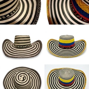 Colombiansk Vueltiao-hatt, slitstarkt festtillbehör i syntetfiber bild 9
