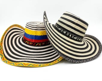 Cappello Vueltiao colombiano, accessorio per feste in fibra sintetica resistente