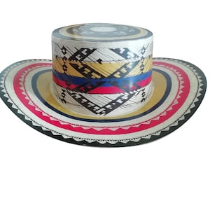 24er-Pack Tri-Color Vueltiao Kolumbianer Hut aus Karton für Partys - Sombrero Vueltiao de Carton para Fiestas/Cotillon/Hora Loca