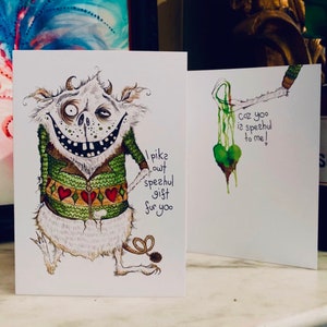 Monster Liebeskarte, Valentinstagskarte, Hochwertige Recycling-Karte, Lustige Karte, Suchen Sie sich etwas Besonderes aus