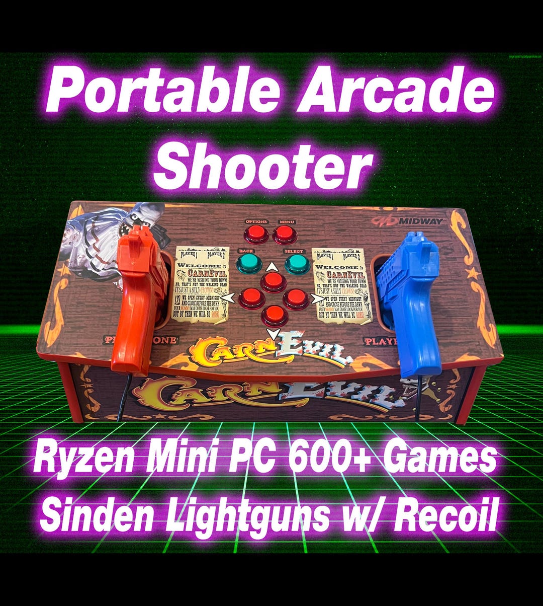 Portable Arcade Shooter - Sinden Lightguns With Recoil - Ryzen Mini PC -  Etsy