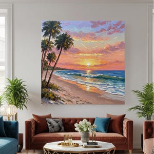 Florida Sunset Canvas Print: Tropical Coastal Landscape Wall Art