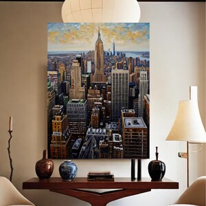 New York - Print Canvas Painting NYC Skyline Large Canvas Fine Art Empire State Building Artwork Travel Gifts