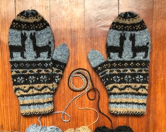 Alpaca My Mittens knitting pattern PDF download, great BFF or handspun yarns