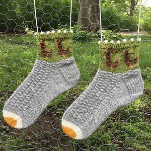 Funky Polish Chicken Sock stranded knitting pattern PDF download, also available under SGD knitting pattern collection #1: Critter Knits