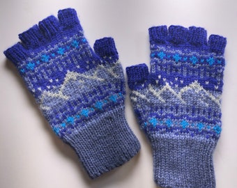 Rocky Mountain Fingerless Gloves PDF download knitting pattern