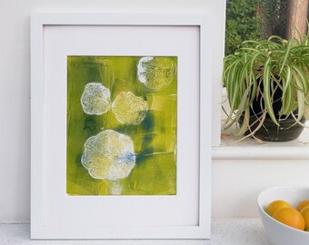 Original botanical print - nasturtium leaves