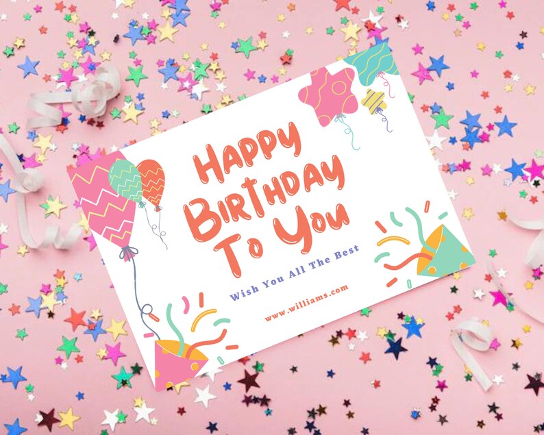Instant Download Birthday Card PDF Birthday Card Print at Home Office