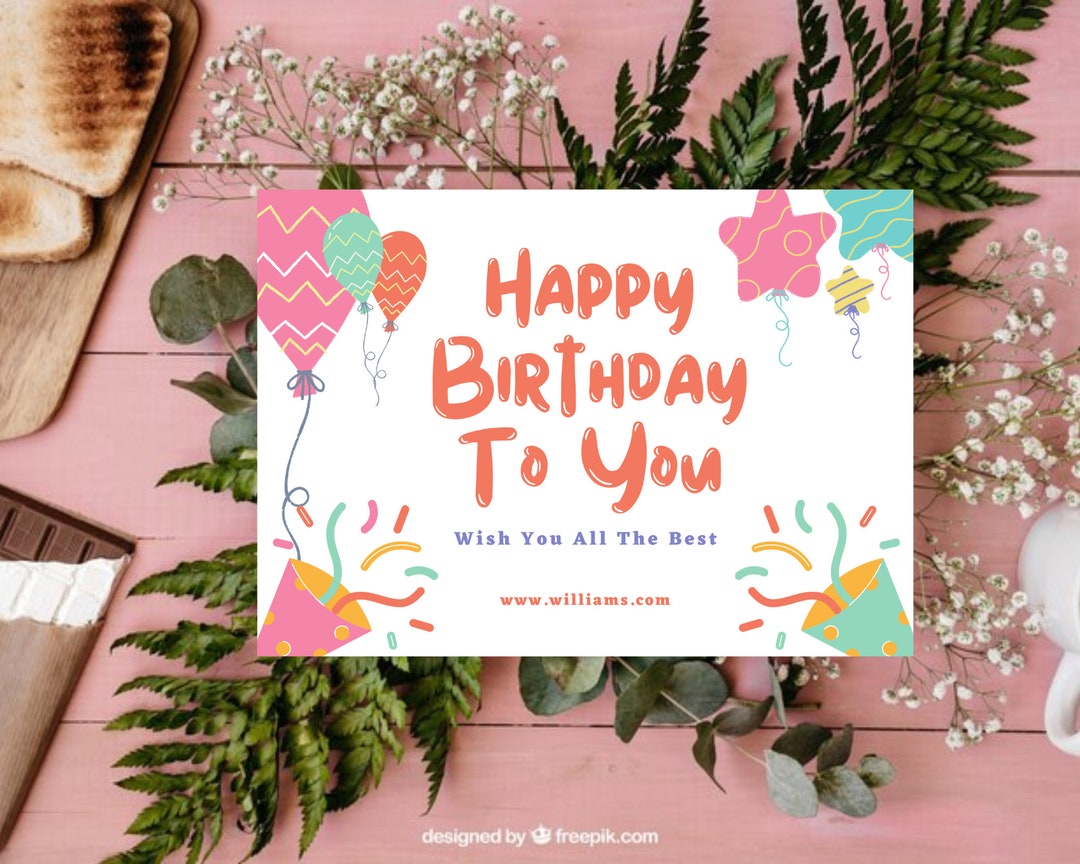 Instant Download Birthday Card PDF Birthday Card Print at Home Office