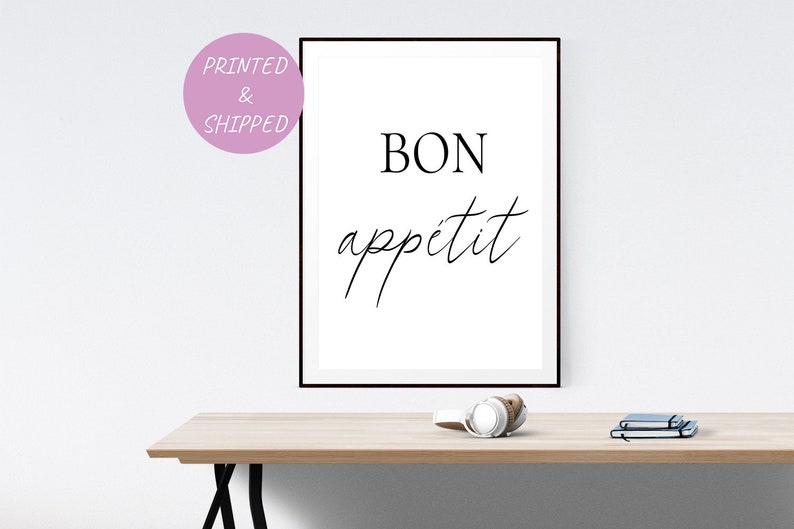 Bon Appetit Poster Print French Phrase Dining Sign - Etsy