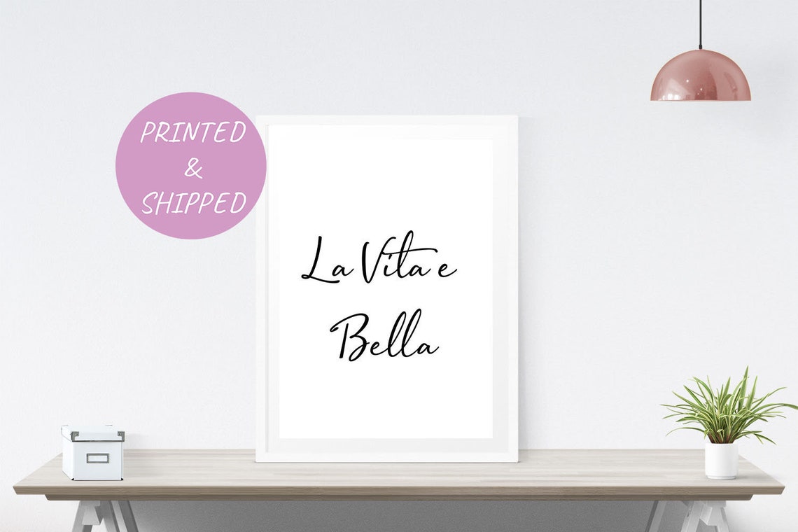 La Vita E Bella Text Print Inspirational Quote Typography - Etsy