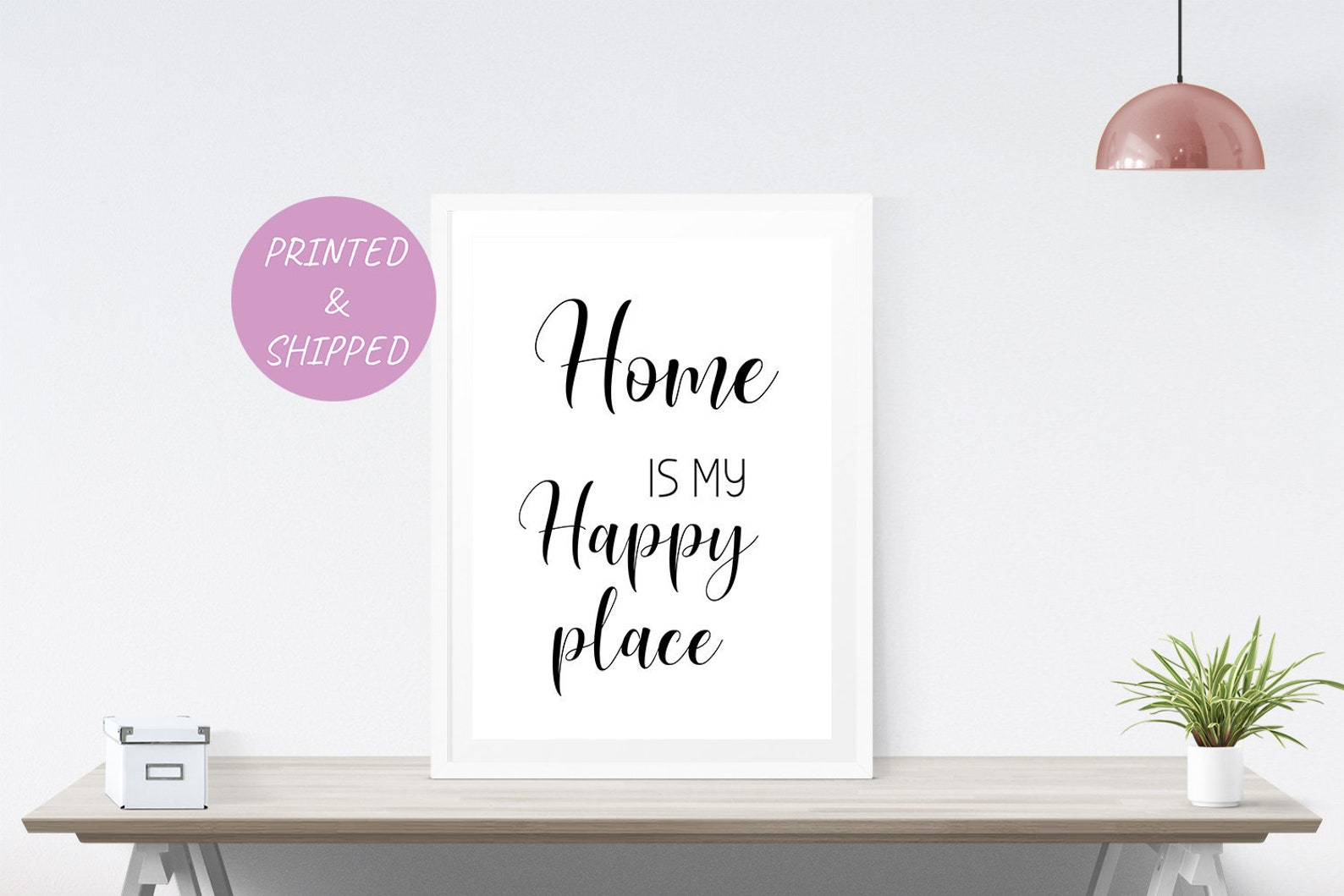 Home Is My Happy Place Poster Print Text Home Decor Home Etsy