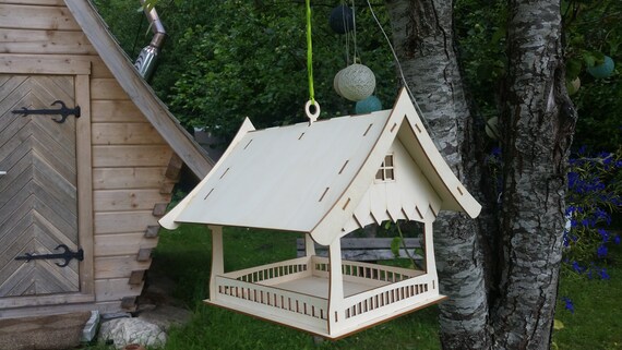 Bird Feeder Bird Tablewooden Bird Feeder Wooden House For Etsy
