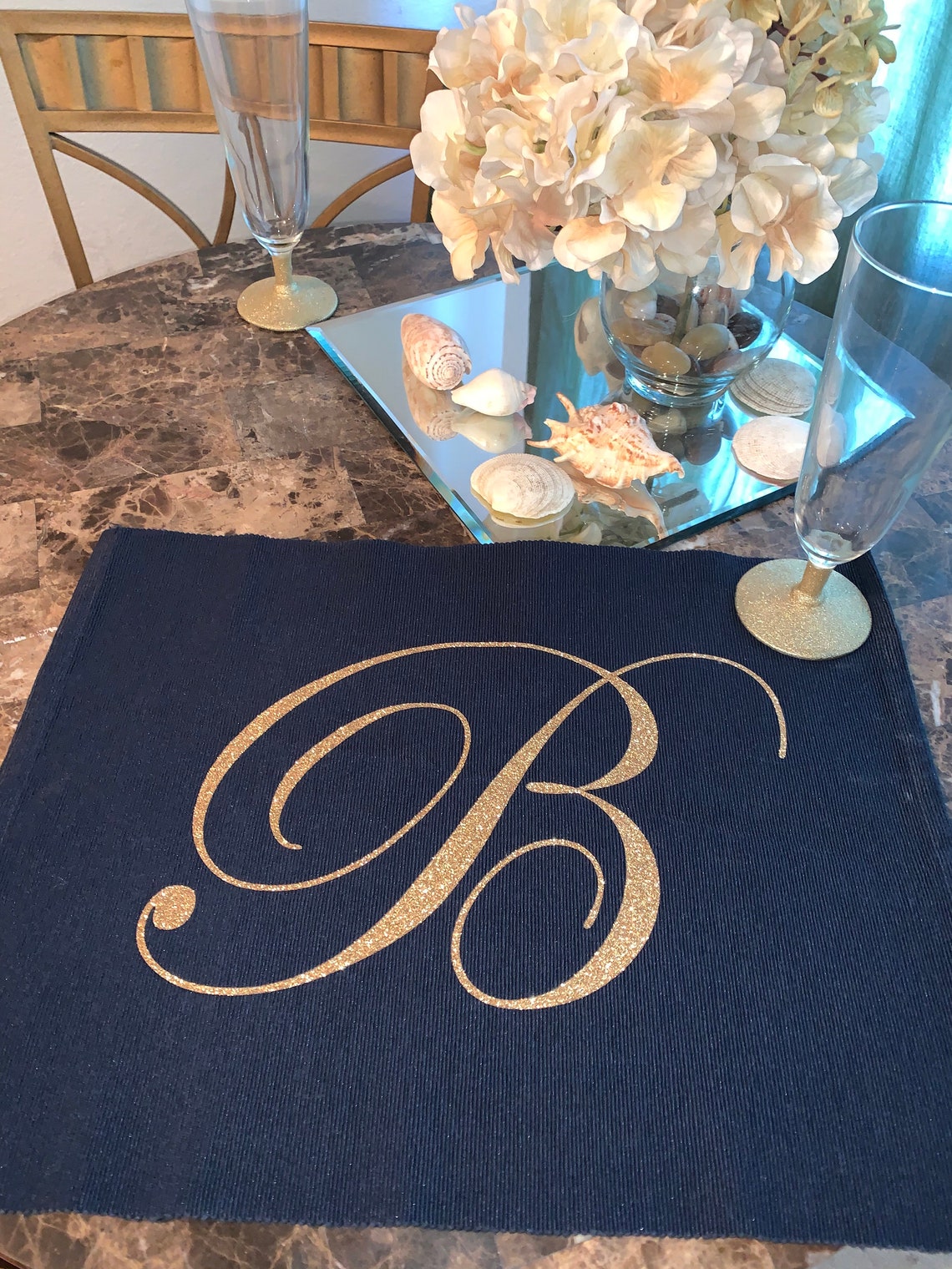 Personalized Table Place Mats. Material Used for Monogram is Etsy UK