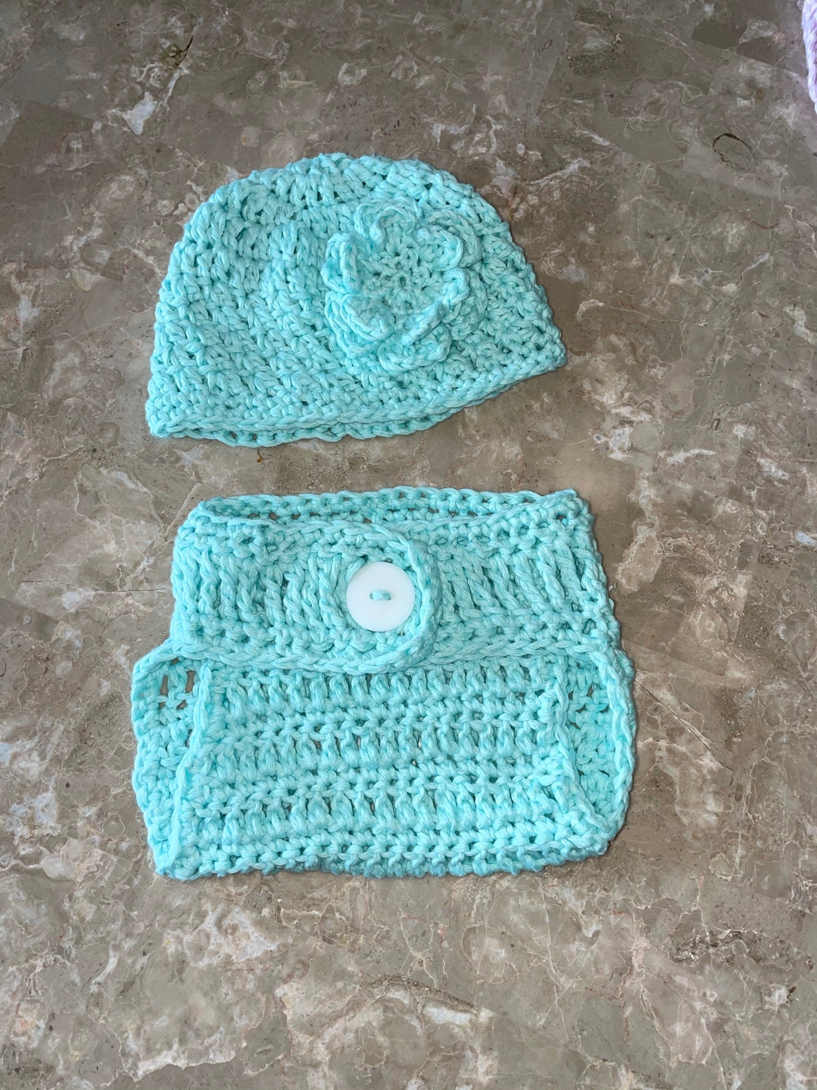Crochet diaper set Etsy