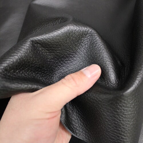BLACK COWHIDE LEATHER Soft Natural Grain Black Leather 2.53 Etsy