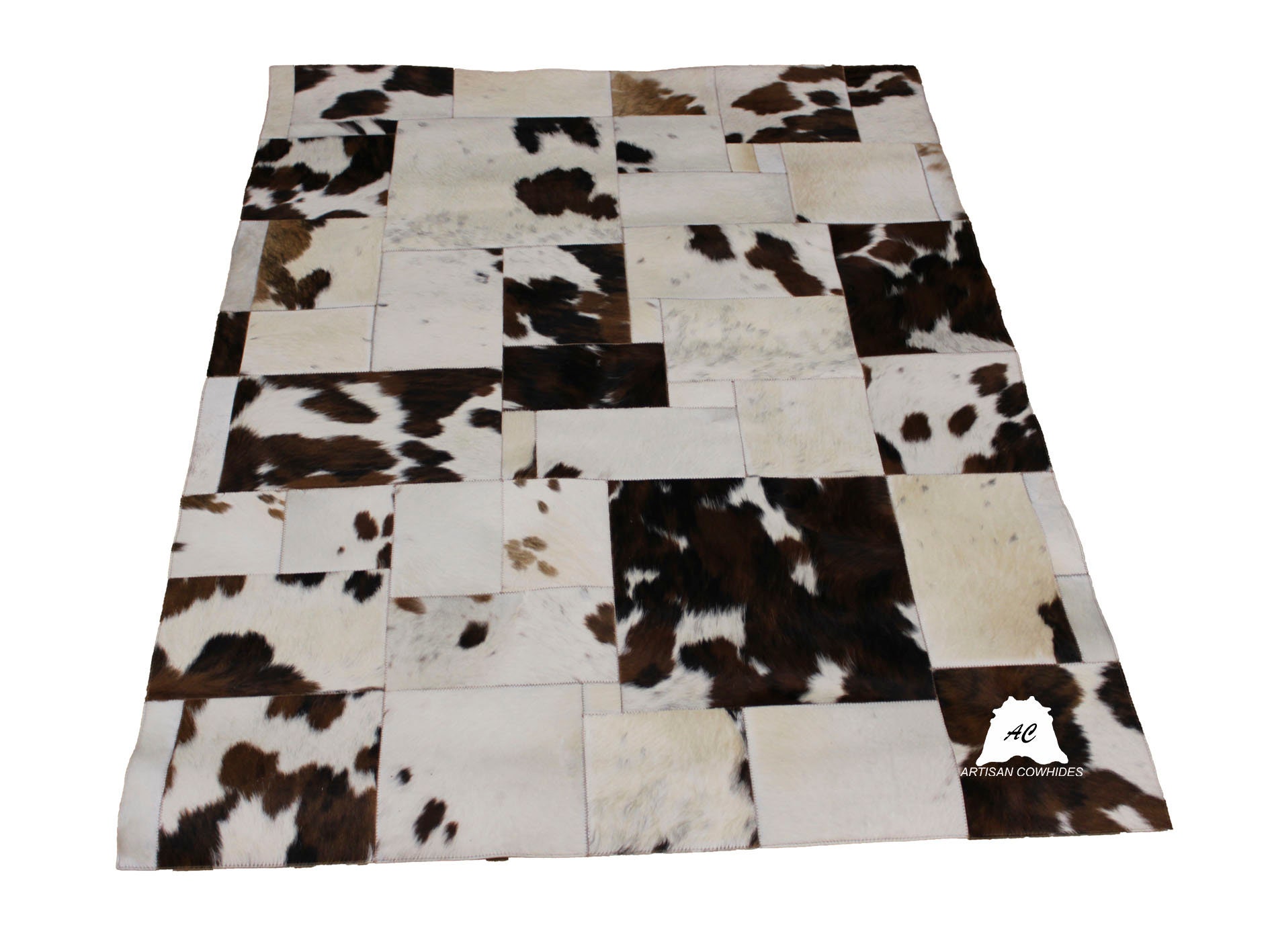 Tricolor Speckled Patchwork Cowhide Rug 5 x 4 ft 1.70 x Etsy