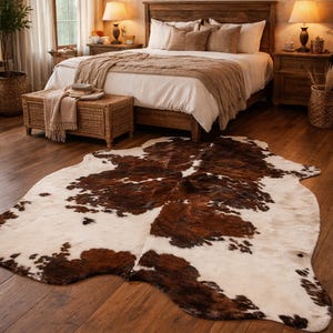 Tricolor Cowhide Rug/ Size (7'X6' Ft, 6'x5' Ft)/ Premium Quality Cowhide Rug image 3