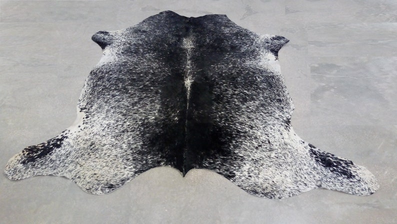 Xlarge Cowhide Rug Salt And Pepper Black White Etsy