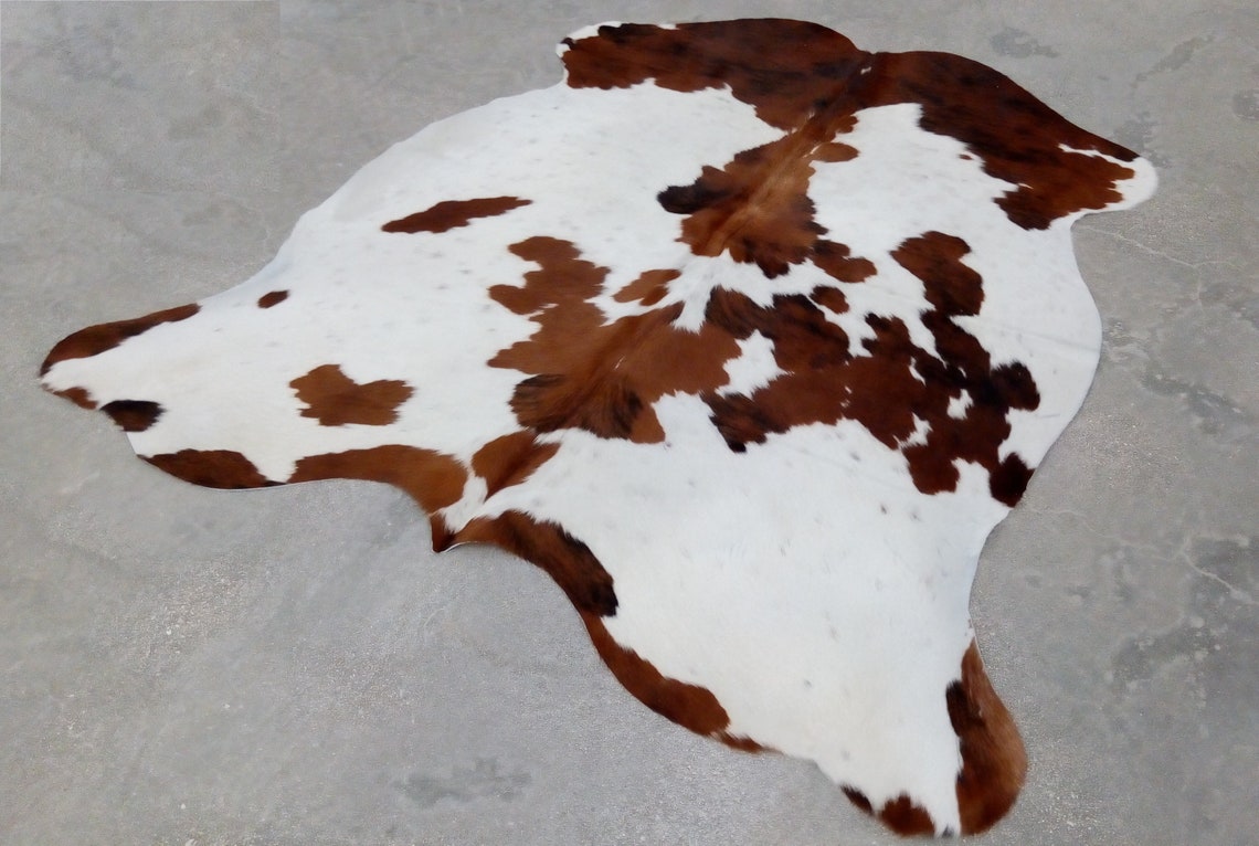 Alfombra tricolor marrón y blanco de cuero de vaca Tamaño XL Etsy