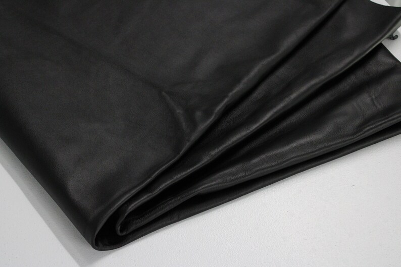 BLACK COWHIDE LEATHER Soft Natural Grain Black Leather 2.5-3 oz. 40 sqft Genuine Black Hide image 4