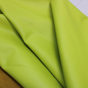 Lime Neon Floater Leather Thickness: 1.6 mm 1.8 mm/ 4 oz 4.5 oz / 9 SqFt 18 sqft / Soft leather for crafts projects image 3