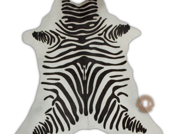 Calfskin with Zebra Print - Size 3ft x 2.5 ft - Premium Quality Calf Hides