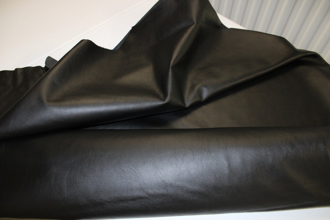 BLACK COWHIDE LEATHER Soft Natural Grain Black Leather 2.5-3 - Etsy