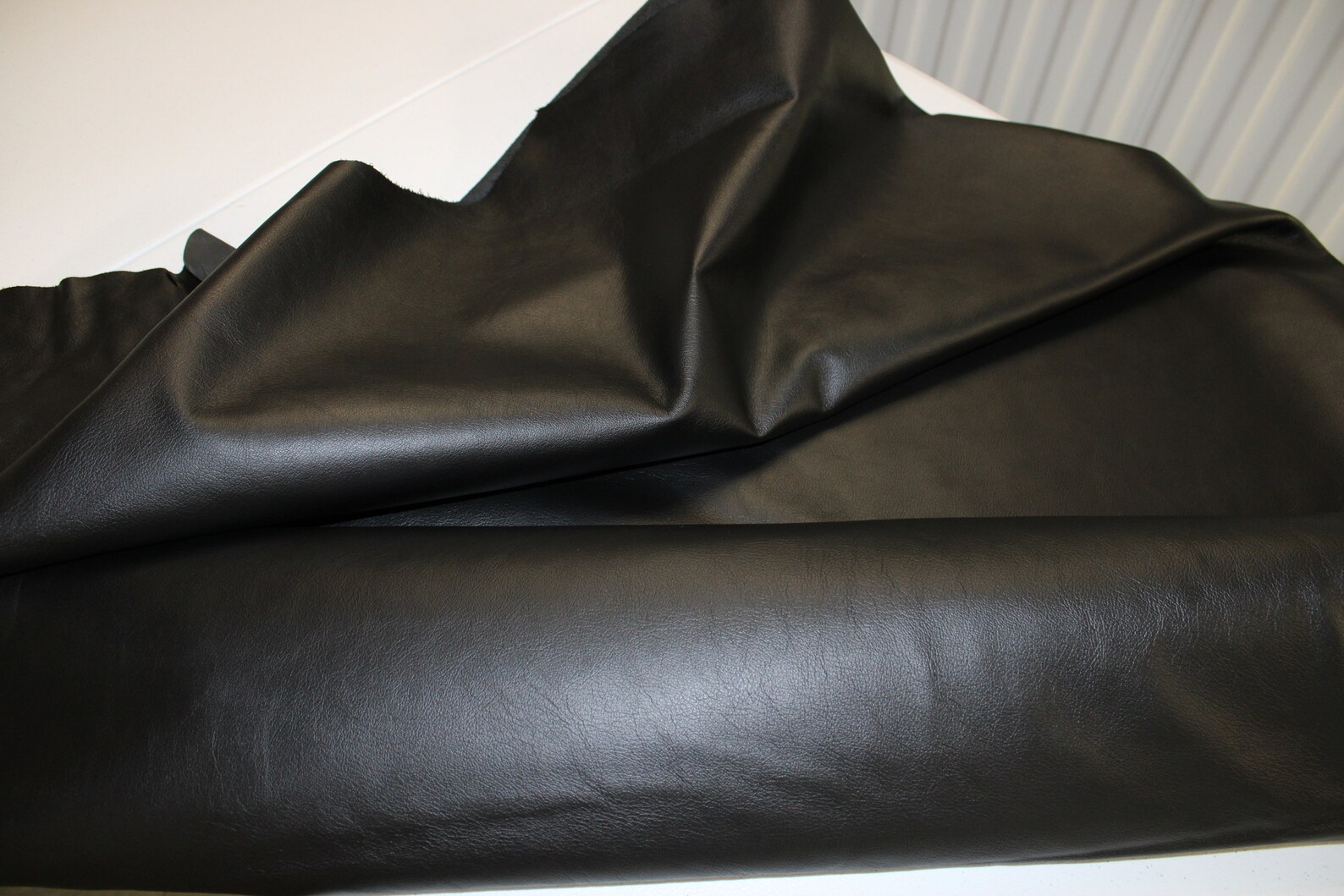 BLACK COWHIDE LEATHER Soft Natural Grain Black Leather 2.53 Etsy