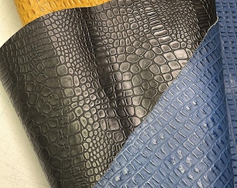 EMBOSSED LEATHER BUNDLE - 15 - 25 sq.ft. - Caiman Embossed Leather 3 Colors
