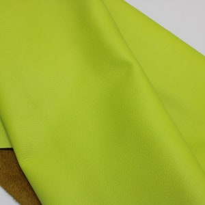 Lime Neon Floater Leather Thickness: 1.6 mm 1.8 mm/ 4 oz 4.5 oz / 9 SqFt 18 sqft / Soft leather for crafts projects image 6