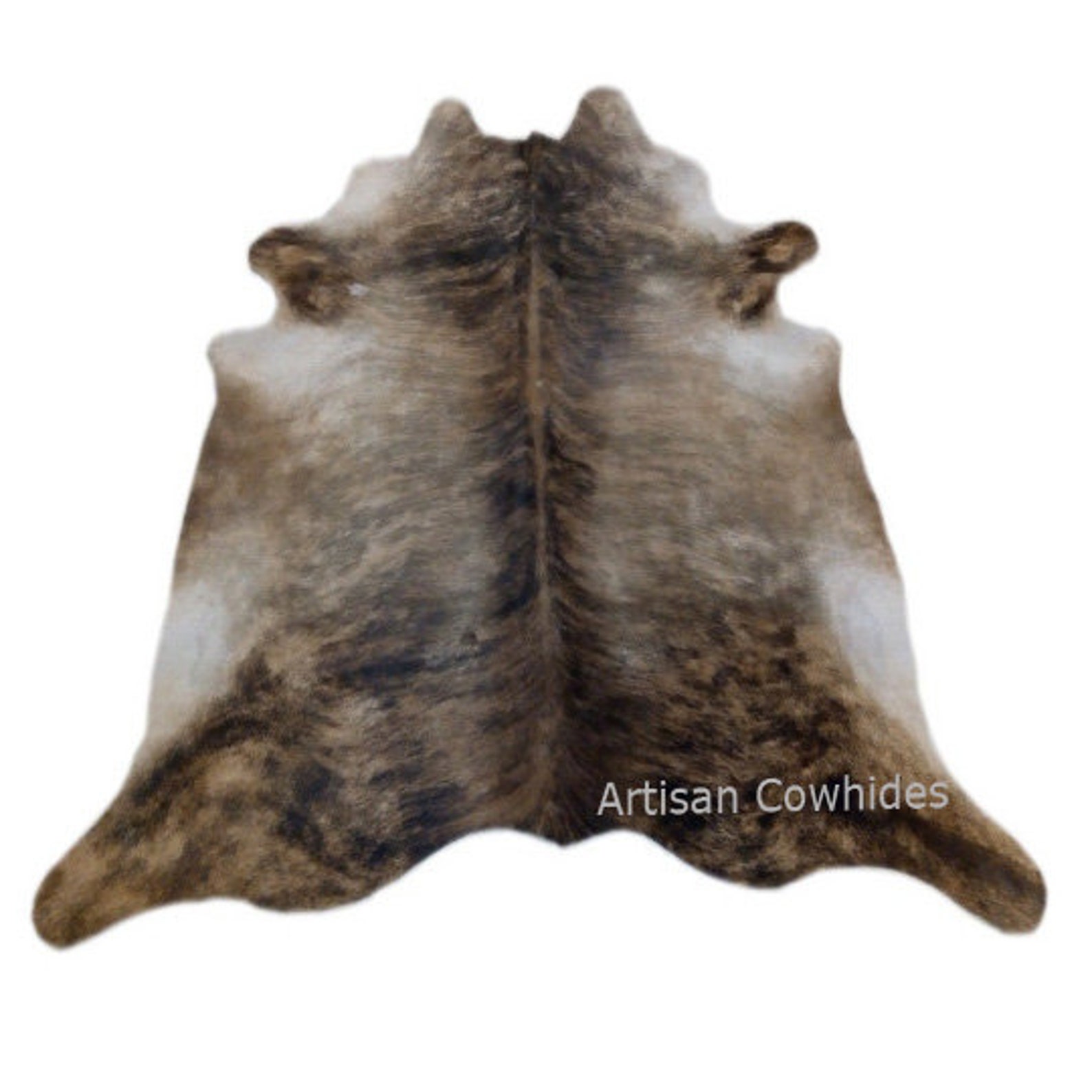Real Cowhide Rug – Brindle Pattern, 6x7 Feet Large Size | Top Quality, Natural Leather, Country Style Floor Decor 6 thumbnail image