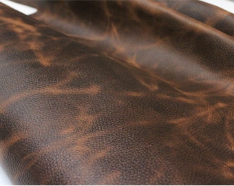 Pelle invecchiata marrone medio - Spessore 1,6 mm-1,8 mm/4 oz - 4,5 oz 10-30 piedi quadrati