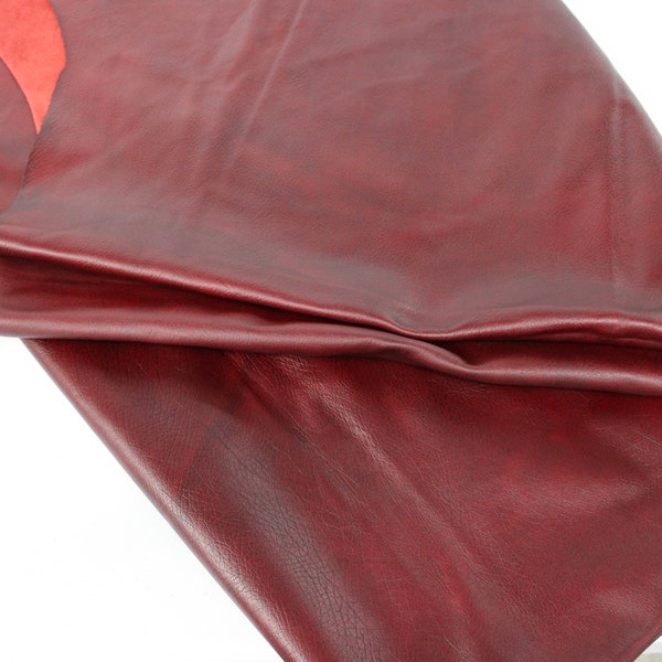 BURGUNDY LEATHER -  Fiorella Leather tan genuine cowhide 2.5 oz - 3 oz (1.0 to 1.2mm)