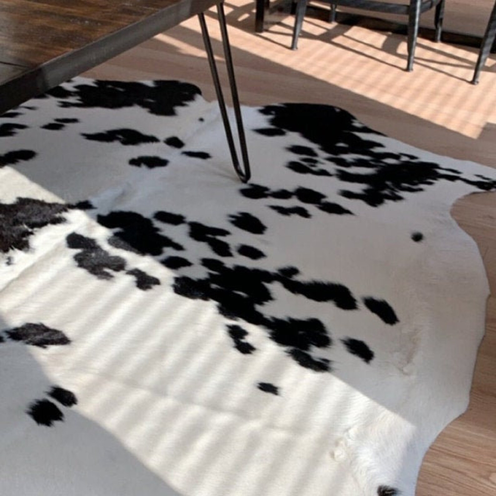 Black & White Speckled Cowhide Rug XL 7x6 Ft L Etsy