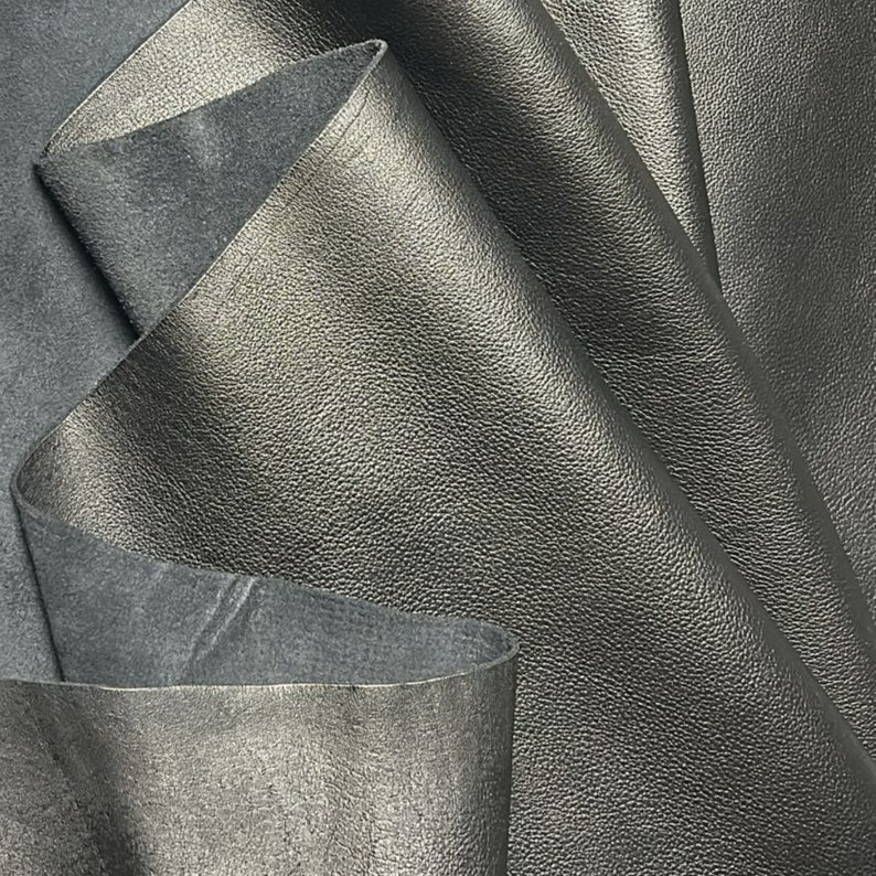 BLACK COWHIDE LEATHER Soft Natural Grain Black Leather 2.5-3 oz. 40 sqft Genuine Black Hide image 7