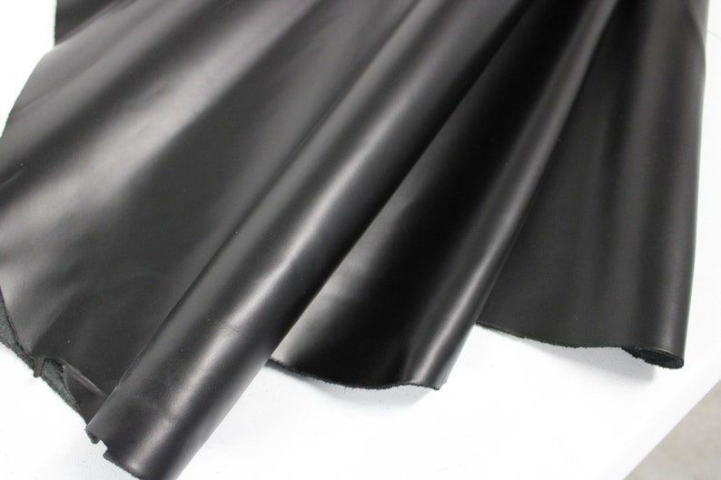 BLACK COWHIDE LEATHER Genuine Cowhide Slightly Firm Leather / Etsy