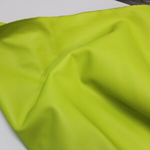 Lime Neon Floater Leather Thickness: 1.6 mm 1.8 mm/ 4 oz 4.5 oz / 9 SqFt 18 sqft / Soft leather for crafts projects image 5