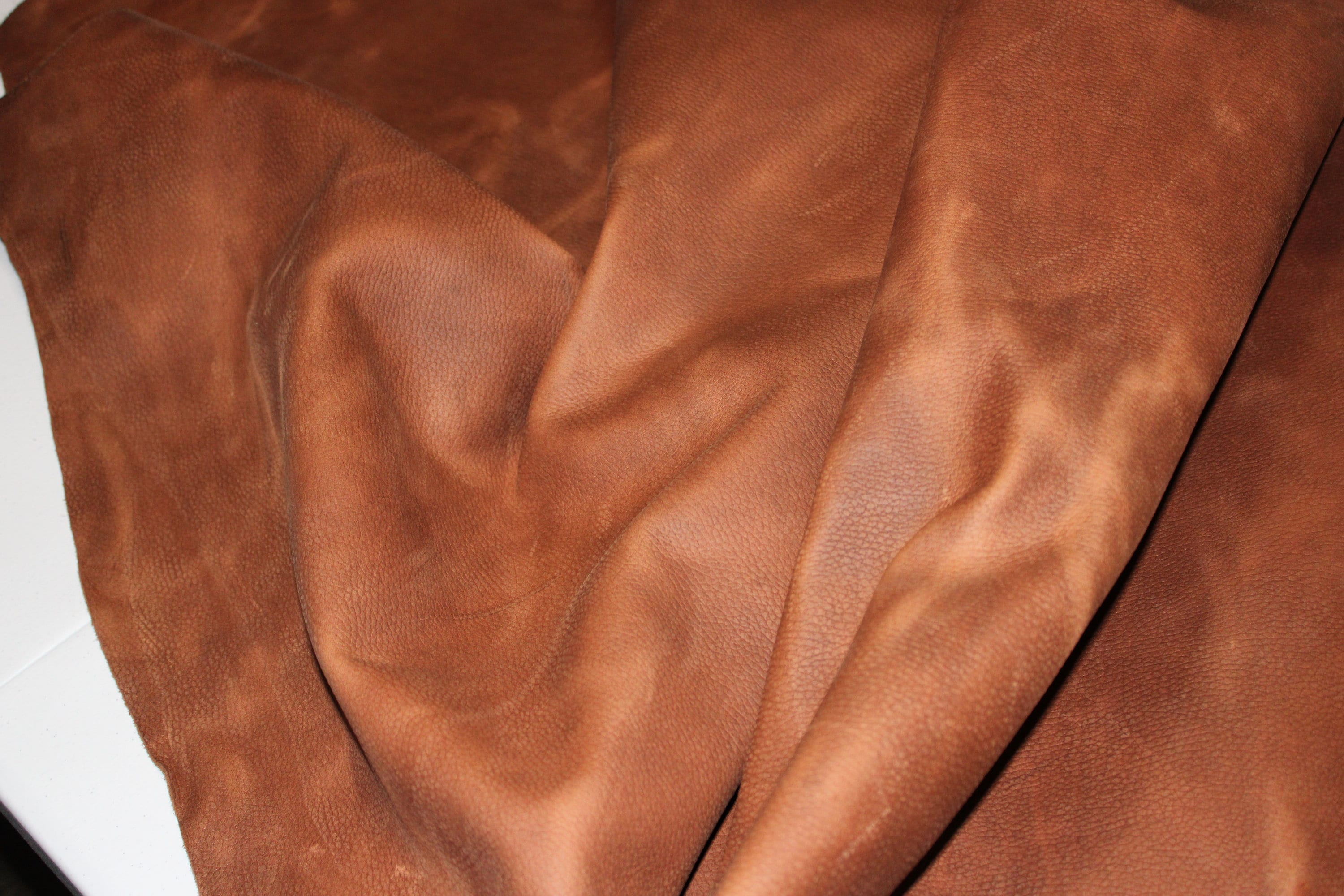 Medium Brown Distressed Leather Hide Thickness 1.6 mm1.8 Etsy