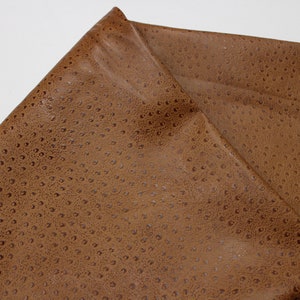 Tan GEPRÄGTES OSTRICH-LEDER: Echtes Rindsleder - Leder 2,5-3 oz. - Perfekt für Handtaschen und Lederhandwerk!