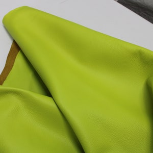 Lime Neon Floater Leather Thickness: 1.6 mm 1.8 mm/ 4 oz 4.5 oz / 9 SqFt 18 sqft / Soft leather for crafts projects image 4