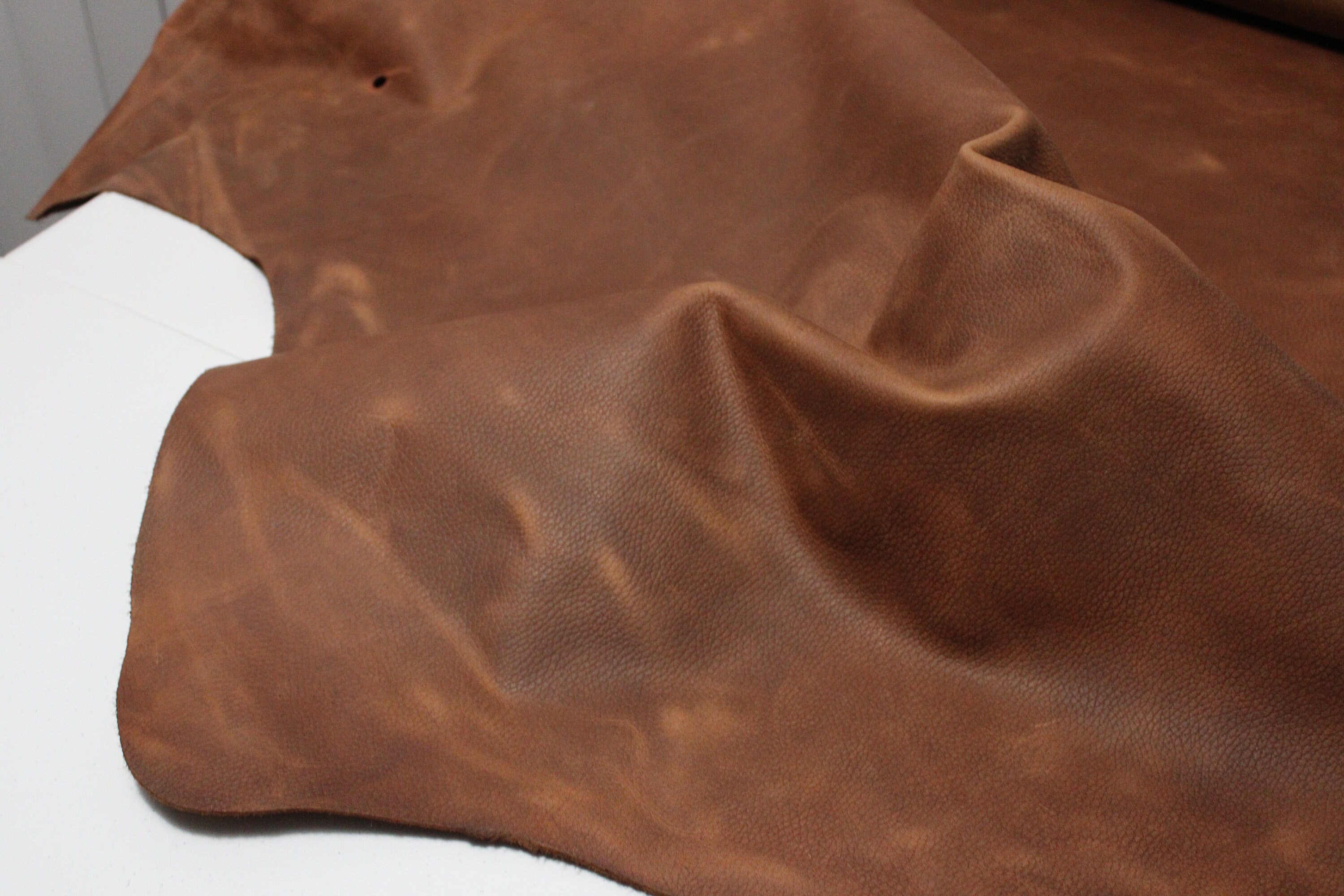 Medium Brown Distressed Leather Hide Thickness 1.6 mm1.8 Etsy