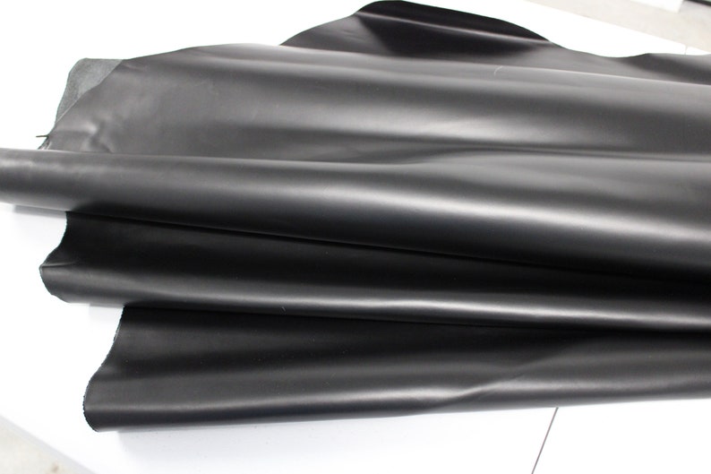 BLACK COWHIDE LEATHER Genuine Cowhide Slightly Firm Leather / Etsy