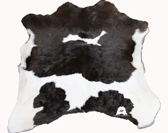 Black & White  Calfskin Rug Size 3ft x 3ft - Premium Quality Calf hide Rug